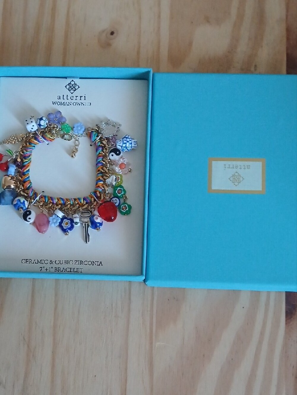 Atterri Multicolor Charm Bracelet with Red & Blue Accents - Picture 4 of 5